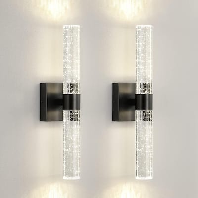 Led vanity light black wall light metal, crystal kitchen light