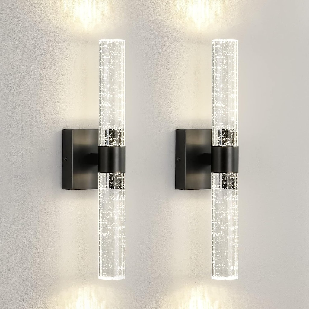 Led vanity light black wall light metal, crystal kitchen light