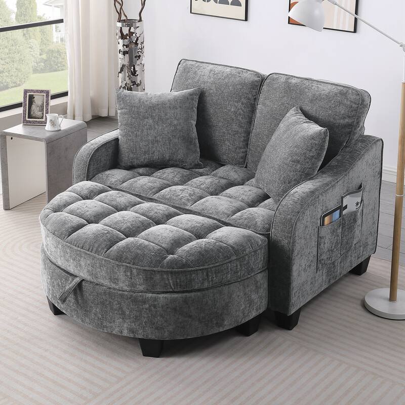 Sofa Comes with Two Small Throw Pillows, Suitable for Living Room and Bedroom