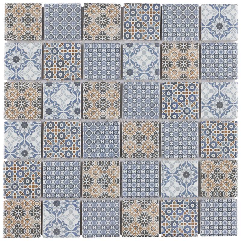 Merola Tile Classico 2" Square Mix 11-3/4" x 11-3/4" Porcelain Mosaic Floor and Wall Tile