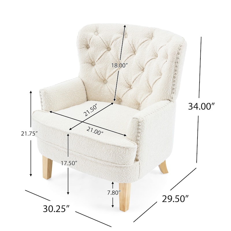 Almond 29.5" Button Tufted Club Chair