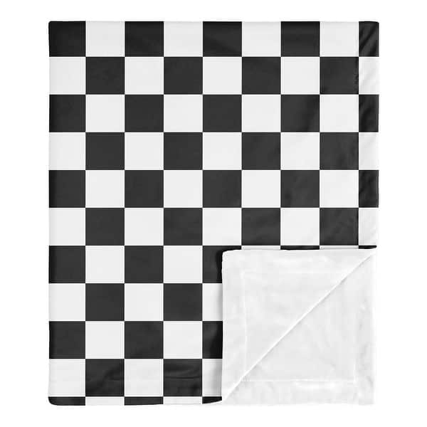slide 2 of 5, Sweet Jojo Designs Black/White Gingham Checkered Plaid Boy, Girl, Unisex/Gender Neutral Baby Receiving Security Swaddle Blanket