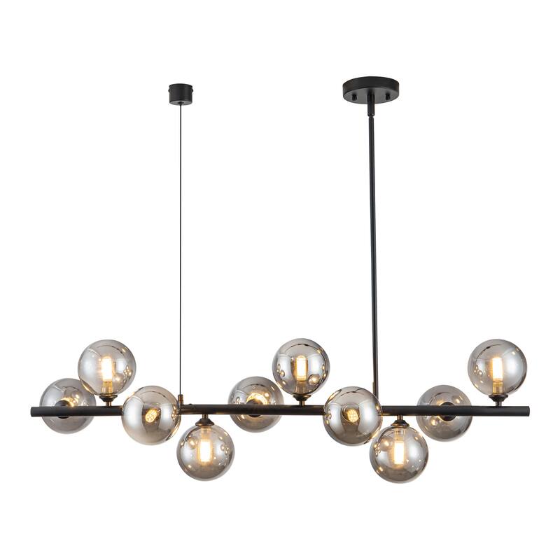 Sputnik chandelier Linear Chandelier with Glass Globes - 10-Light