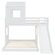 preview thumbnail 8 of 44, Wooden Twin Over Full Bunk Bed with Treehouse Loft, Slide & Guardrail