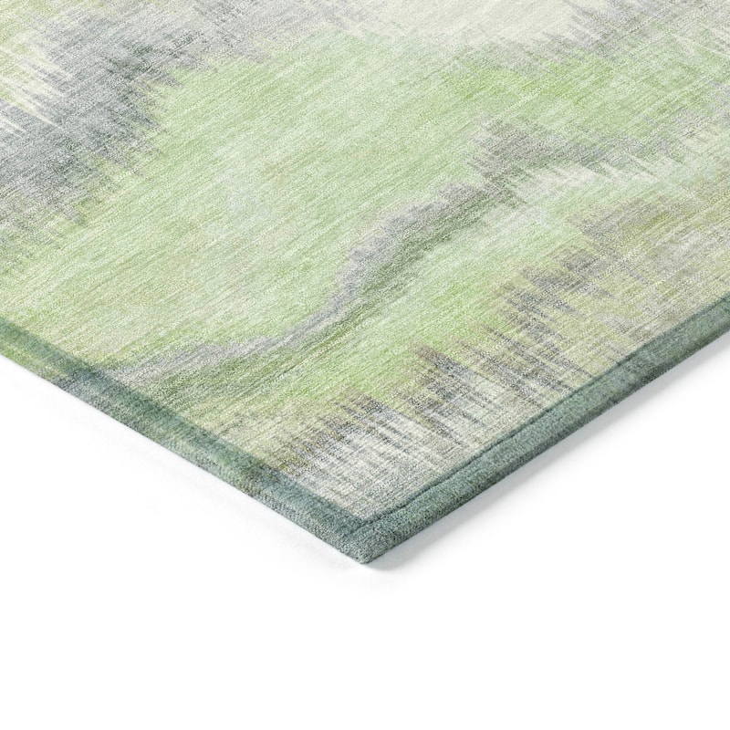 Machine Washable Indoor/ Outdoor Abstract Watercolor Chantille Rug