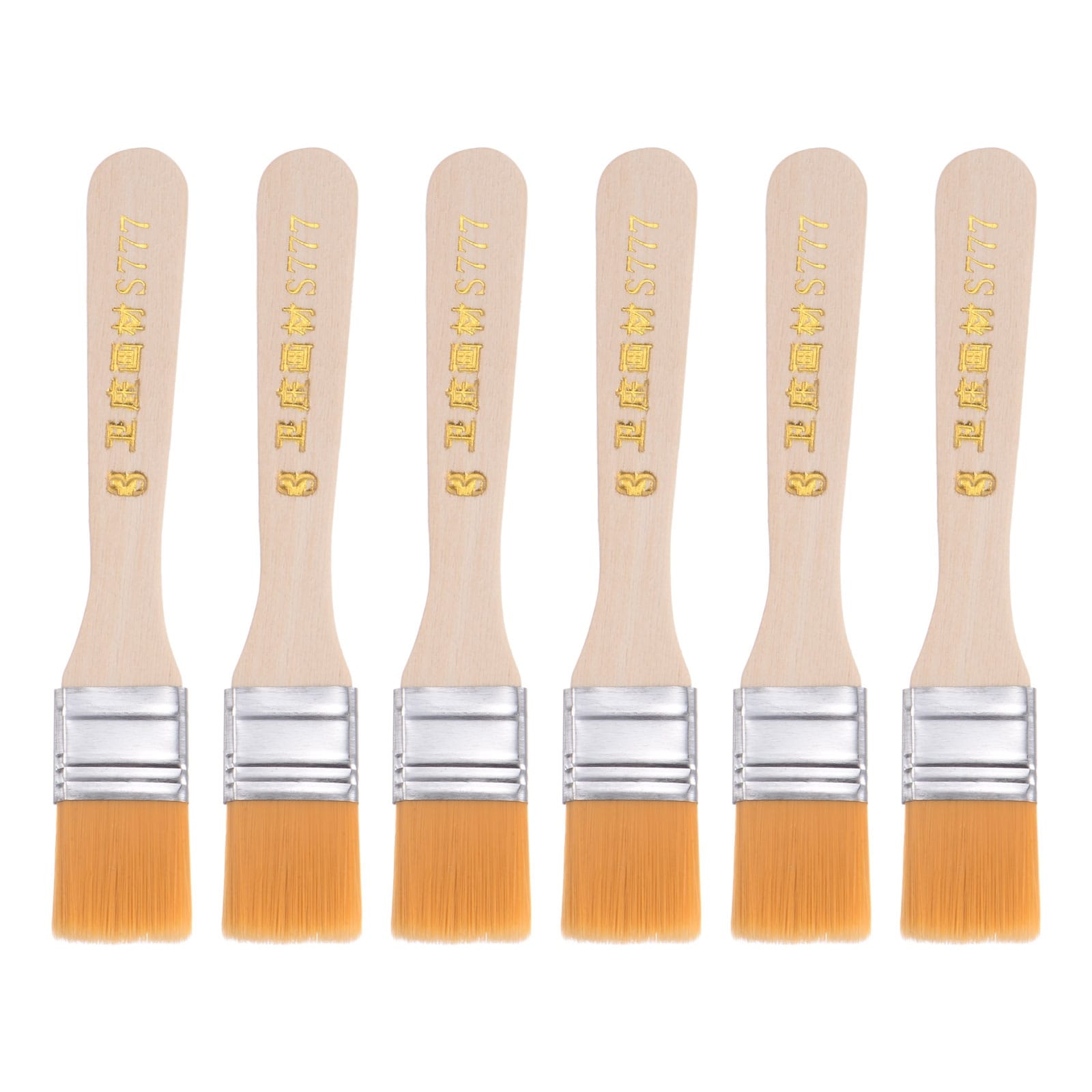 0.9 Width Small Paint Brush Nylon Bristle with Wood Handle Tool 6Pcs -  Yellow - Bed Bath & Beyond - 37387456