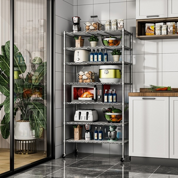 Wheeled wire deals shelving
