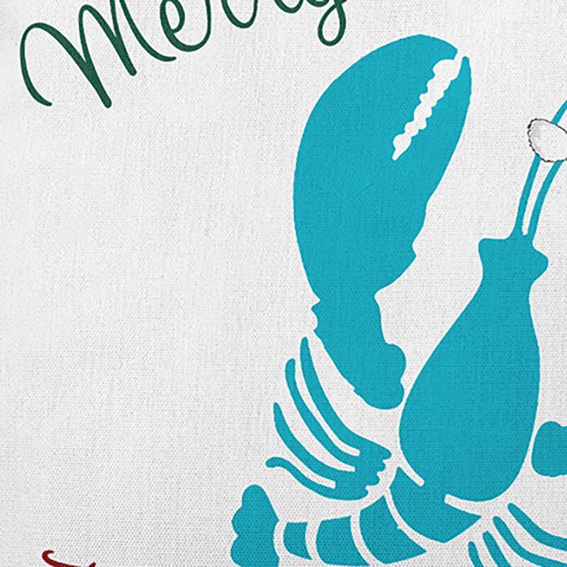 Santa Claws Lobster Christmas Accent Pillow