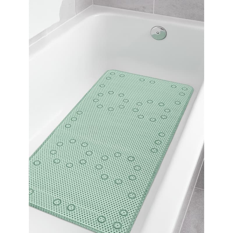 Mint Green Non-Slip Foam Bathtub Shower Mat With Suction Cups - 36" x 17" - 36" x 17" - Mint Green