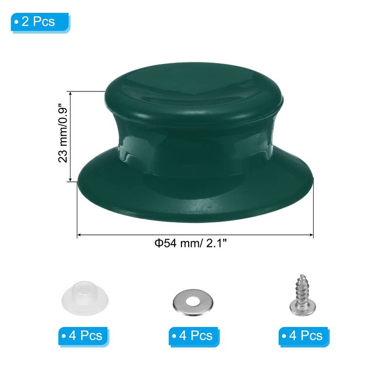 4pcs Pot Pan Lids Replacement Knob, Plastic Pan Cover Holding Handles - Green