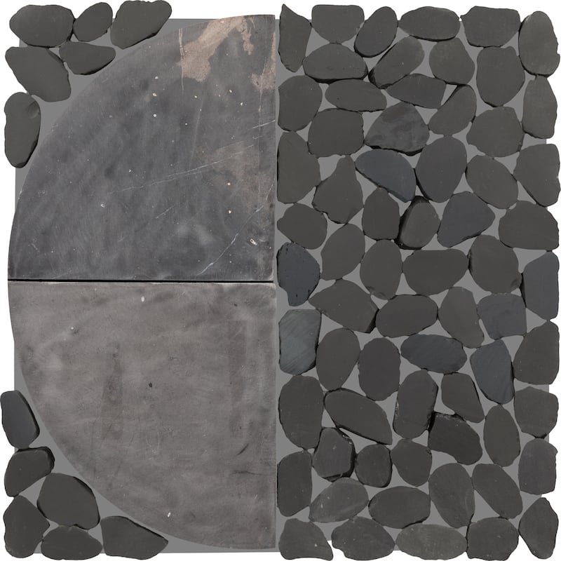 Daltile Pebble Oasis Natural Stone Art Deco Pebble Mosaic 11" x 11" (11 PC per Carton) (10.78 SQFT per Carton)