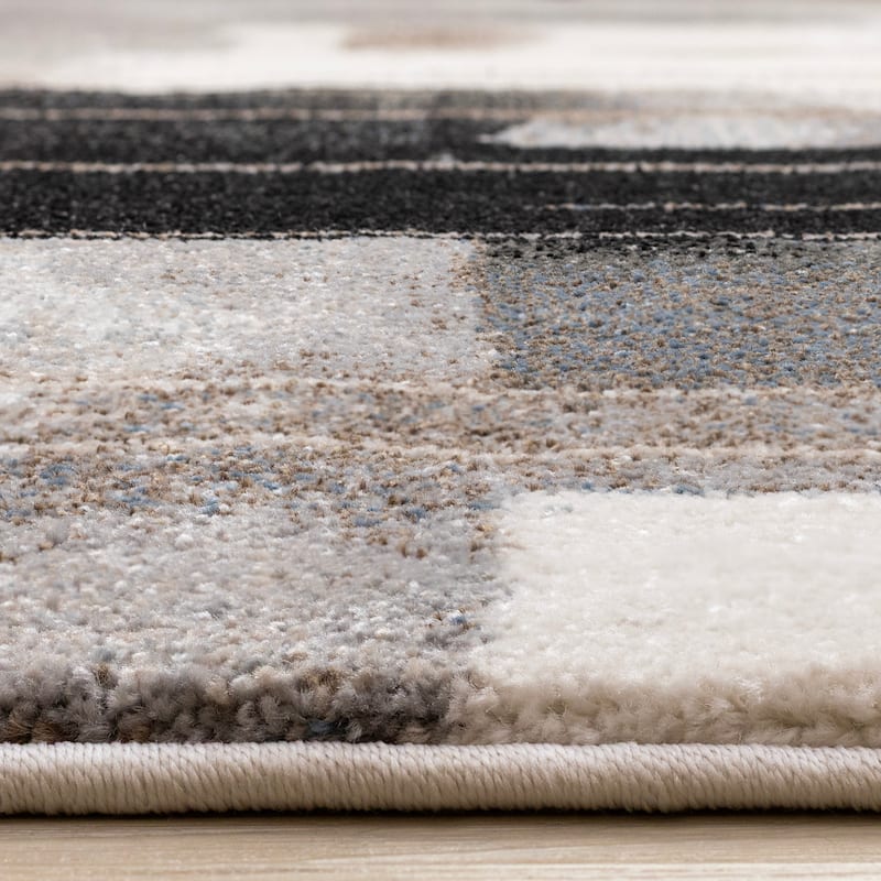 Shade White Black Taupe Brown Modern High-Traffic Rug