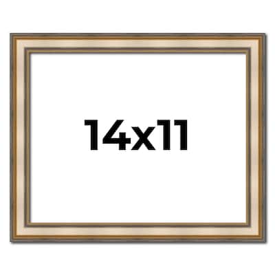 14x11 Frame Gold Solid Wood Shadow Box Width 1.5 Inches | Interior Frame Depth 2 3/8 Inches