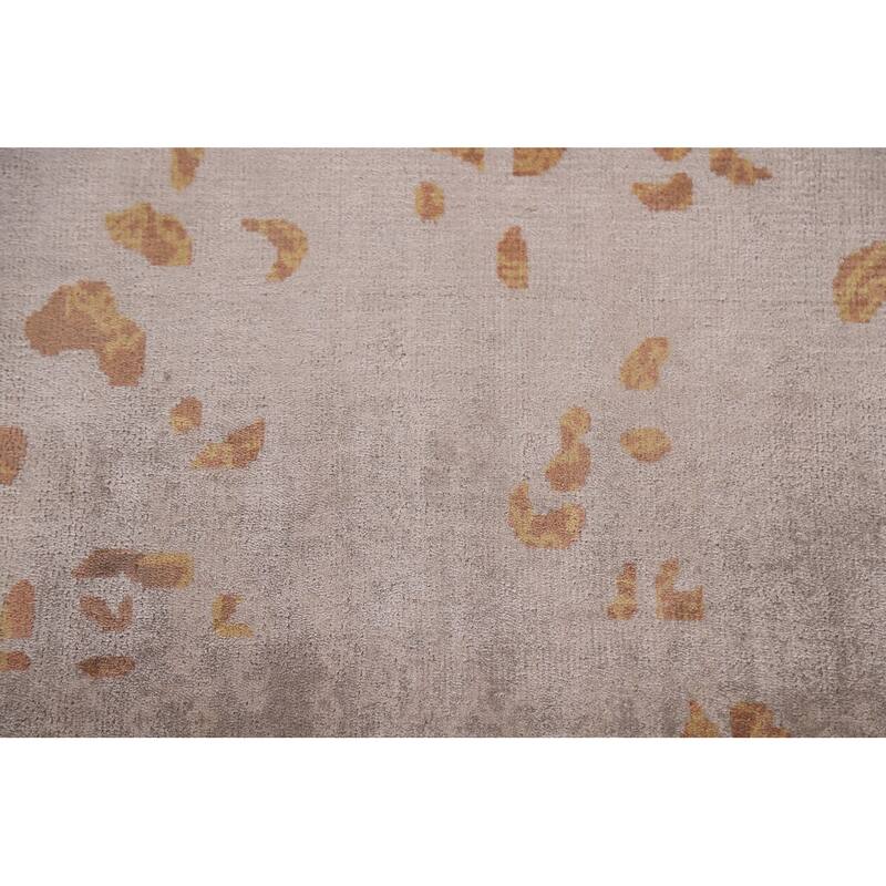Beige Modern / Abstract Area Rug Hand-Knotted Wool Carpet - 7'11"x 10'1"