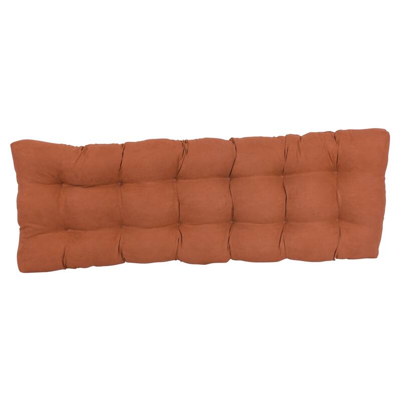Solid Microsuede Tufted Indoor Bench Cushion (Multiple widths from 42 to 60 inch)