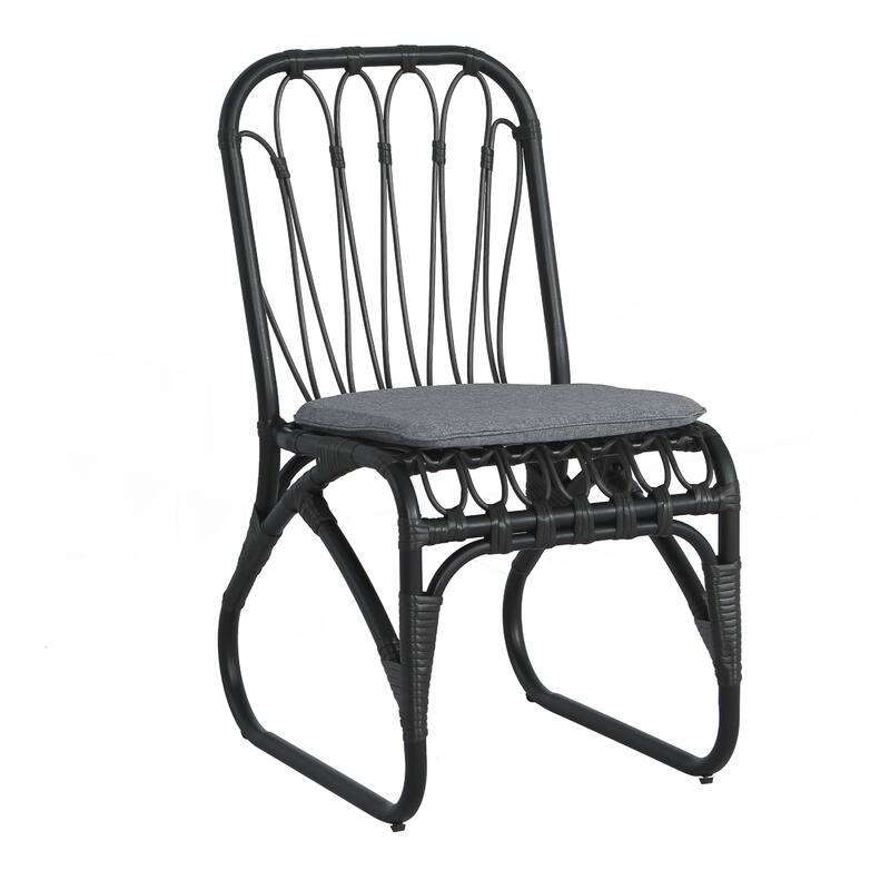 Outdoor PE Wicker Dining Chairs Set of 2