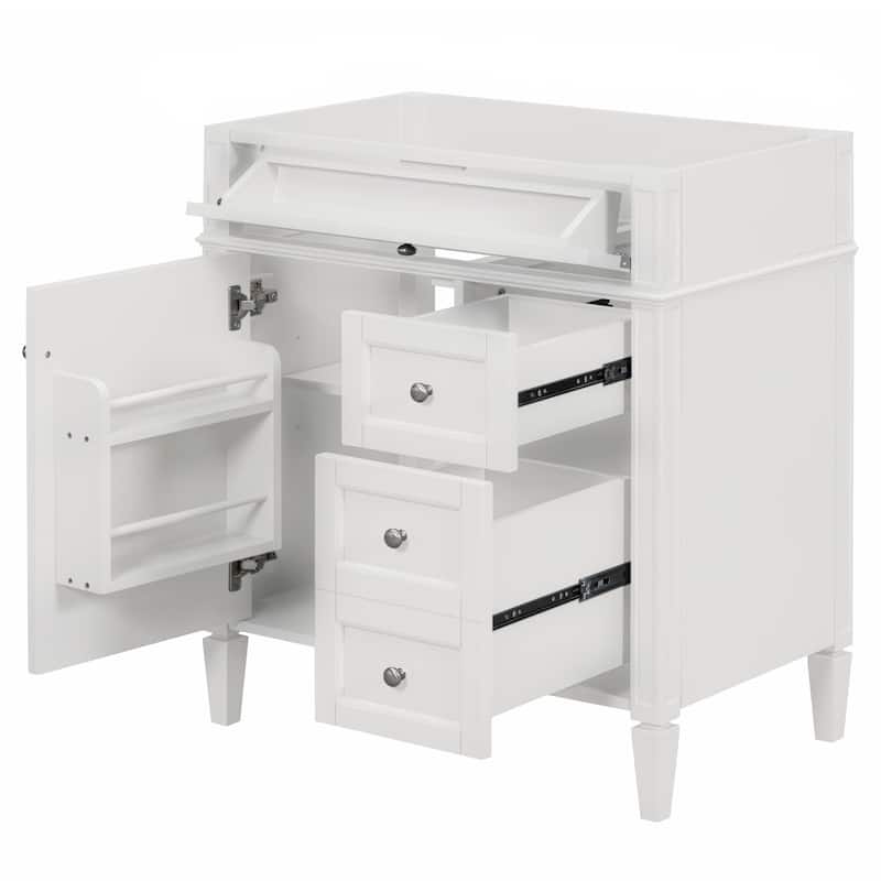 GDFStudio - Merrow Modern Freestanding Bathroom Vanity with 2 Drawers and a Tip-out Drawer (NOT INCLUDE BASIN) - 29.3'W
