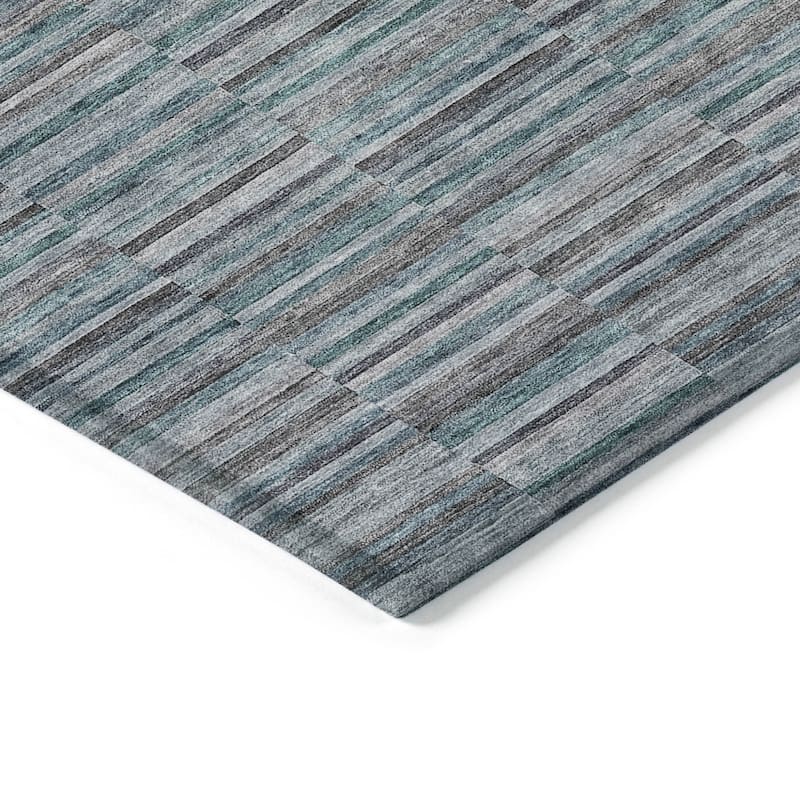 HomeRoots Striped Transitional Rectangle Outdoor Rug