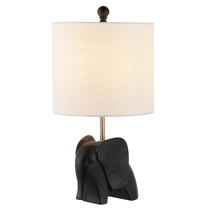 Harlow 17.5" Eclectic Southwestern Resin/Iron Elephant LED Kids Table Lamp, by JONATHAN Y - Black