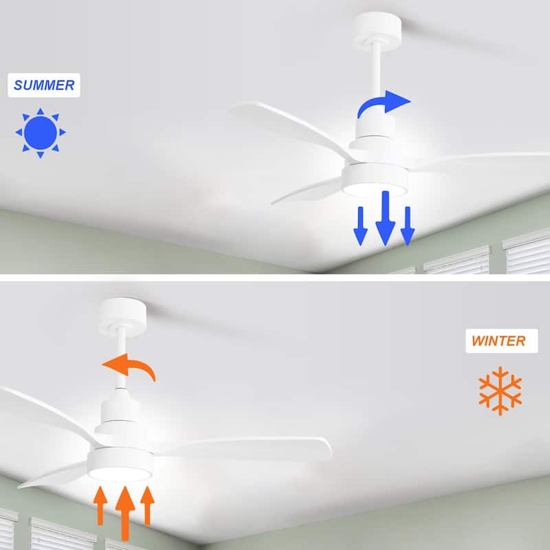 48 Inch Smart Wood Ceiling Fan with Light and Remote/App Control, Integrated LED Included