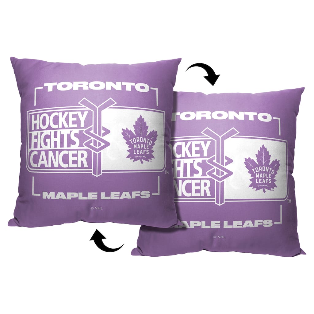 NHL Toronto Maple Leafs Hockey Fights Cancer Fight For 18 Inch Throw Pillow