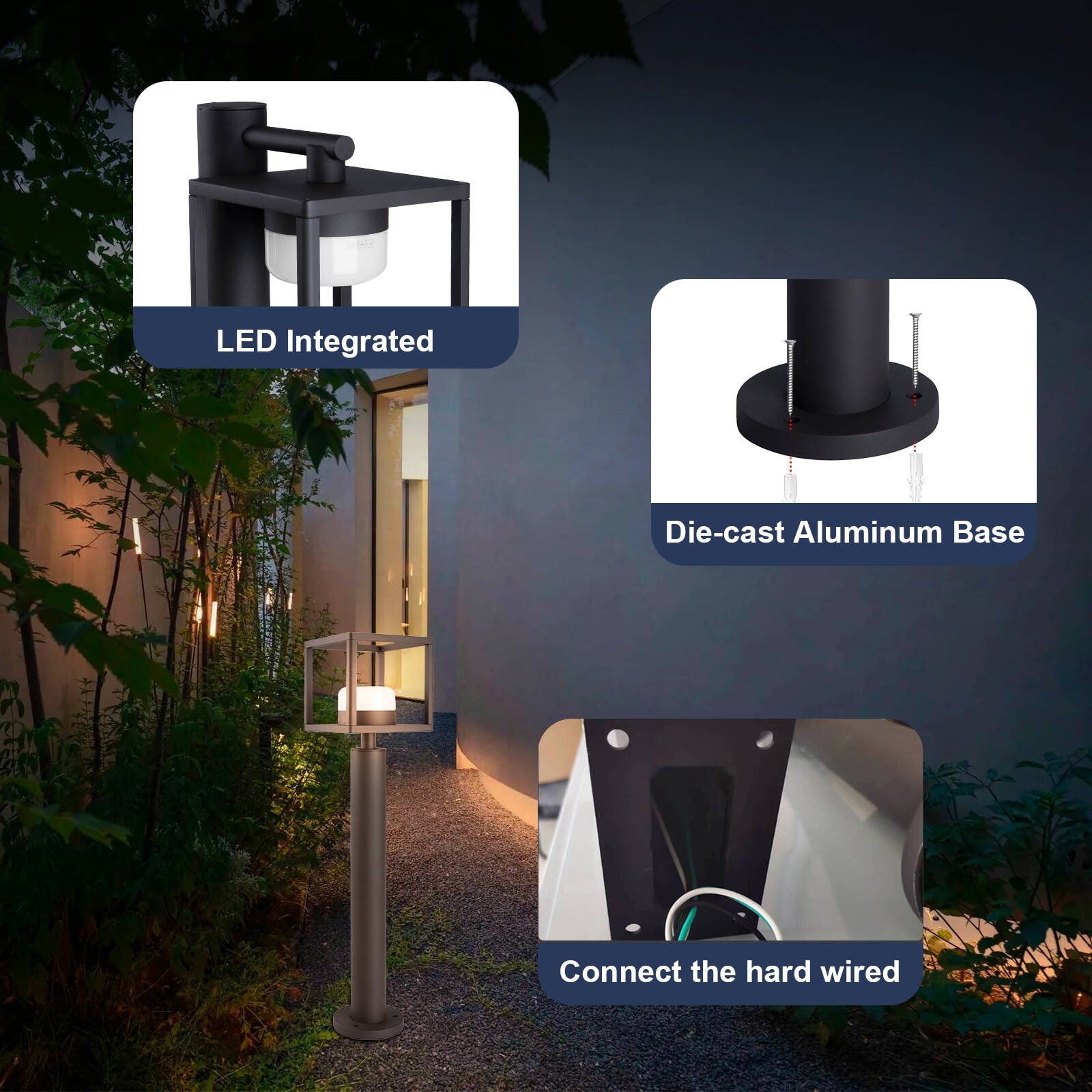 Outdoor Pathway LED Light Lantern GX53 LED Bulb 6.5W 650Lm