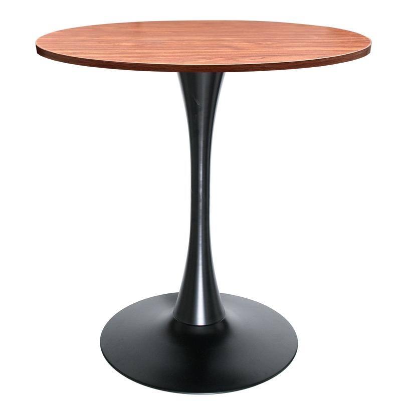 Bristol 27" Round Dining Table for 4 with Solid Wood Tabletop in Sleek Black Pedestal Base for Kitchen & Dining Room - 27.56"