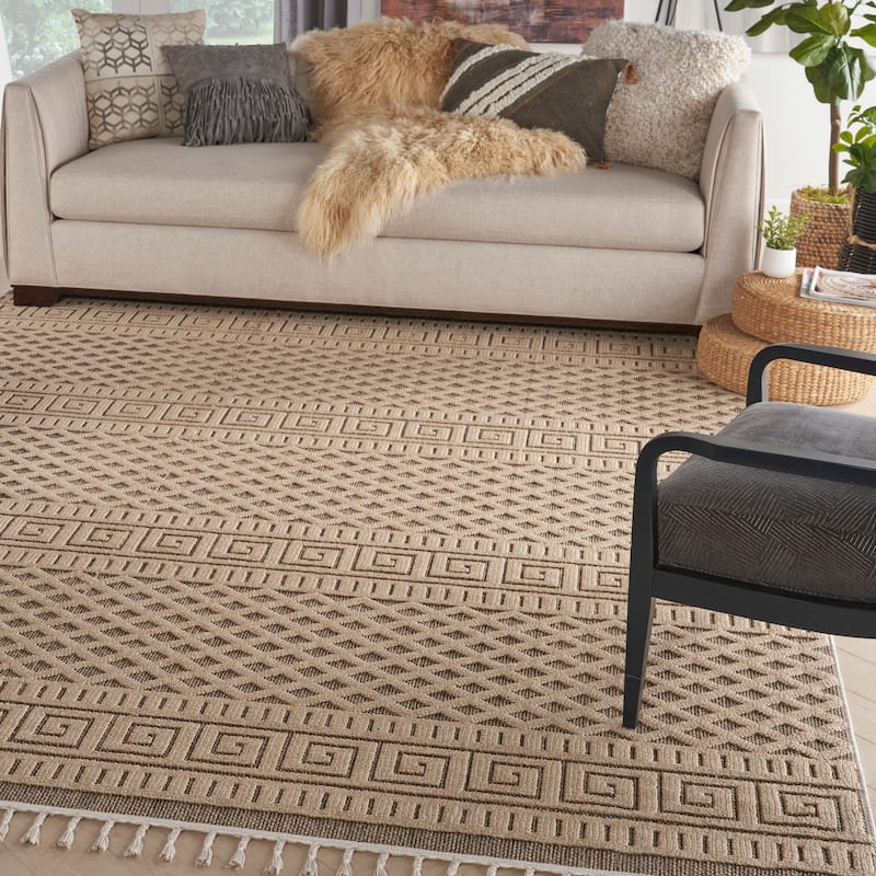 Nourison Elwood Contemporary Greek Key Lattice Geometric Area Rug