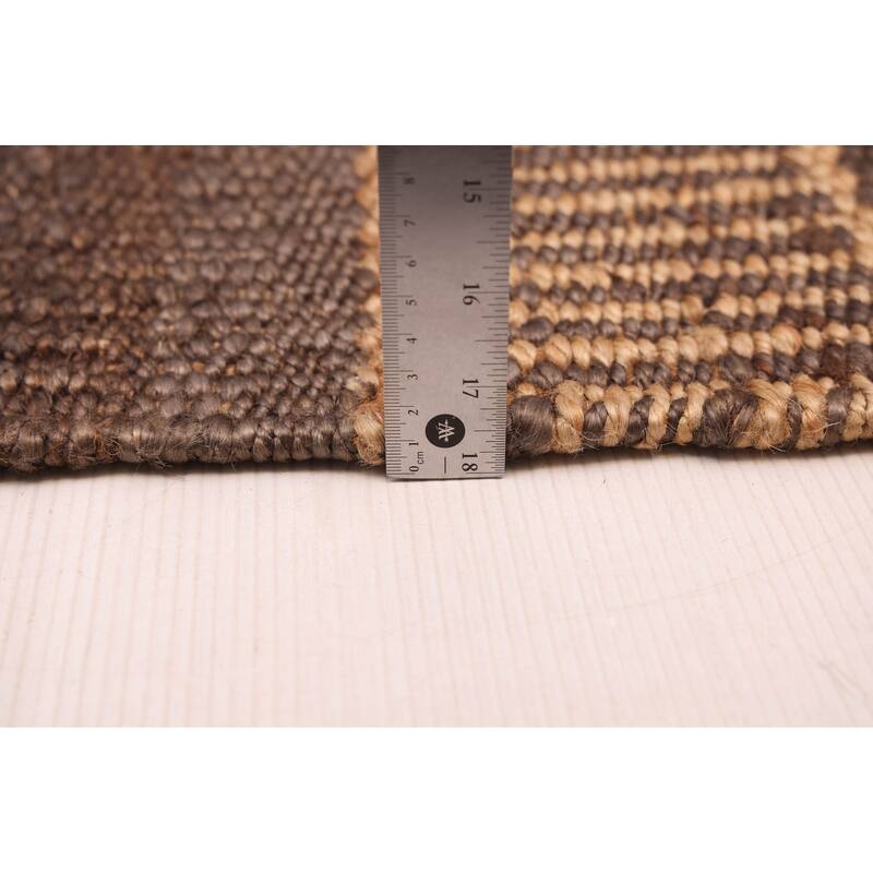 ECARPETGALLERY Flat-Weave Palas Denizli Dark Brown Jute Rug - 5'4 x 7'5