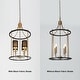 preview thumbnail 6 of 10, Evaie Modern Farmhouse 4-light Candle Chandelier Dimmable with Black Fabric Shade - D13.5'' x H88''