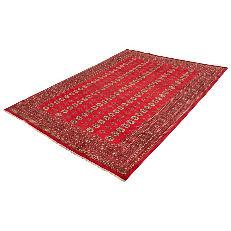 ECARPETGALLERY Hand-knotted Finest Peshawar Bokhara Red Wool Rug - 9'1 x 12'5