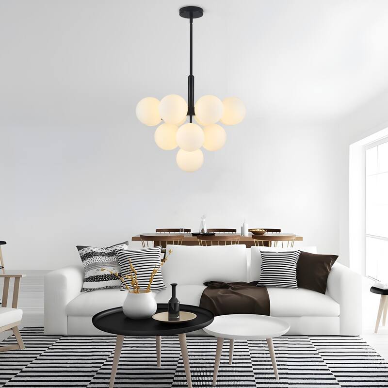 13 - Light Dimmable Tiered Modern Globe Glass Chandelier Empire Sputnik Island Pendant Lights