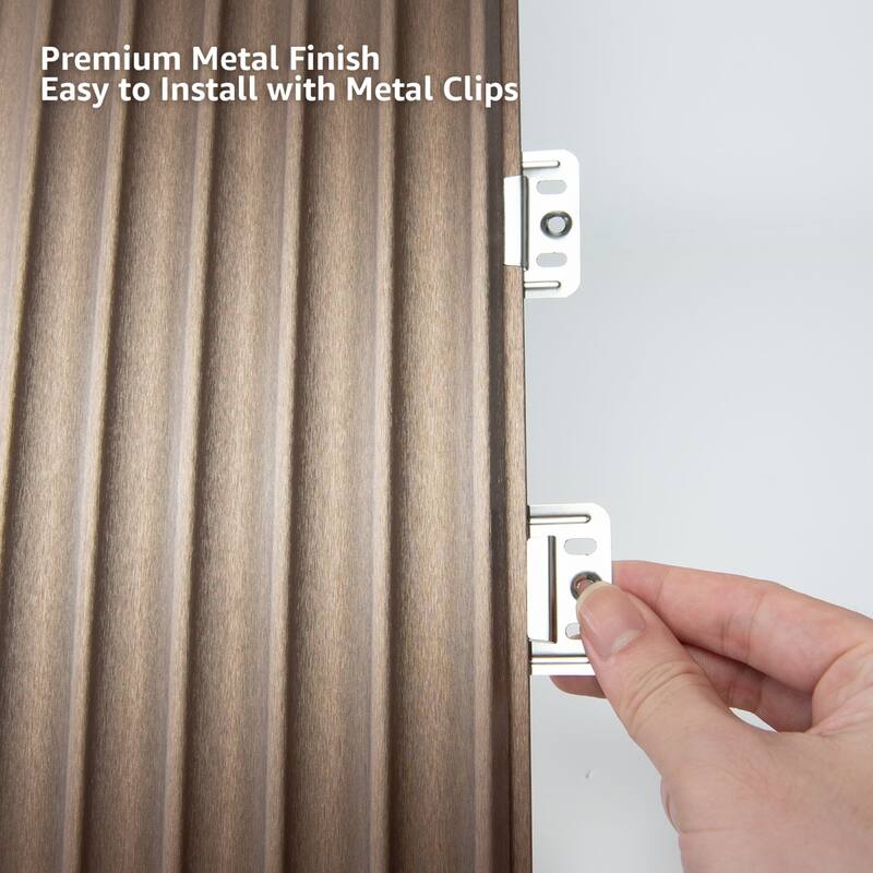 Art3d 104'' X 6.3'' Fluted Wall Panel for Interior Decor, WPC Wall Panel, Metal Finish,8pcs - N/A