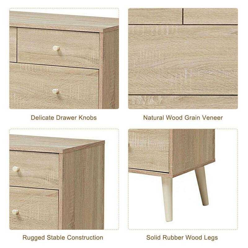 Gymax 4-Drawer Dresser Chest Cabinet Storage Organizer Rubber Leg