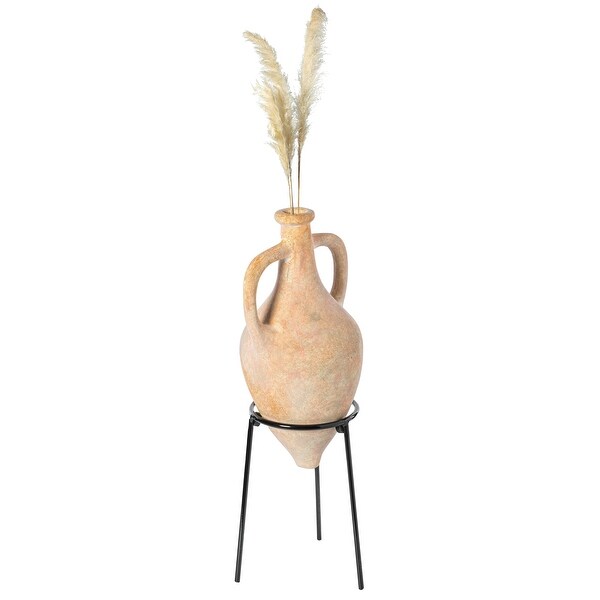 Magnesium Oxide Decorative Amphora Vase with Tripod Stand - On