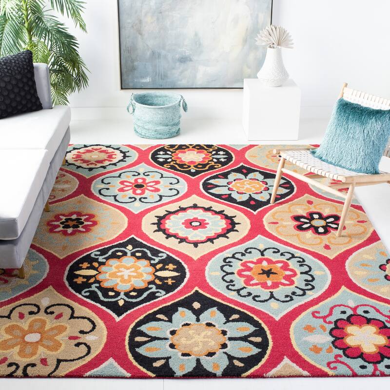 SAFAVIEH Handmade Roslyn Sjannie Modern Floral Wool Rug