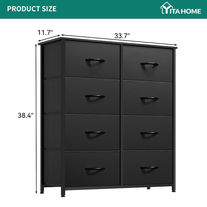 Modern Wide Dresser Storage Tower with 8 Drawers