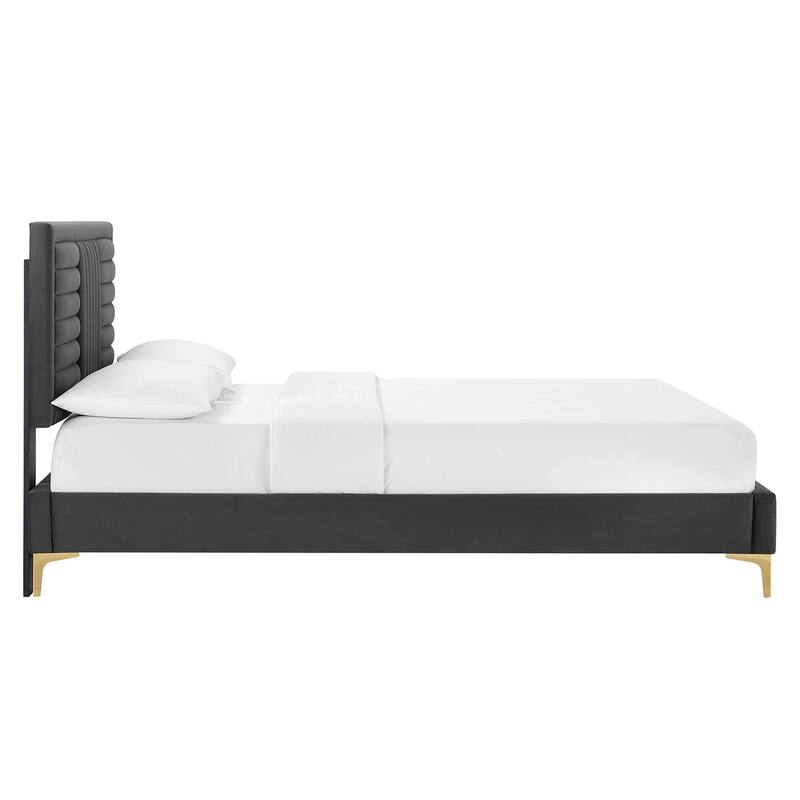 Sofia Channel Tufted Performance Velvet King Platform Bed