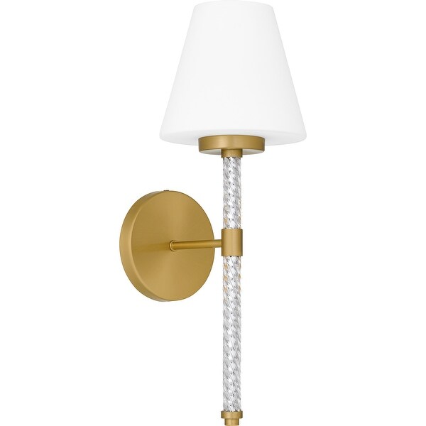 Quoizel Wood 1 Light Wall Sconce in Brushed Gold