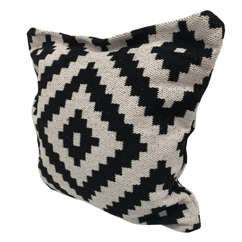 Sevita Black and White Geometric Medallion Throw Pillow
