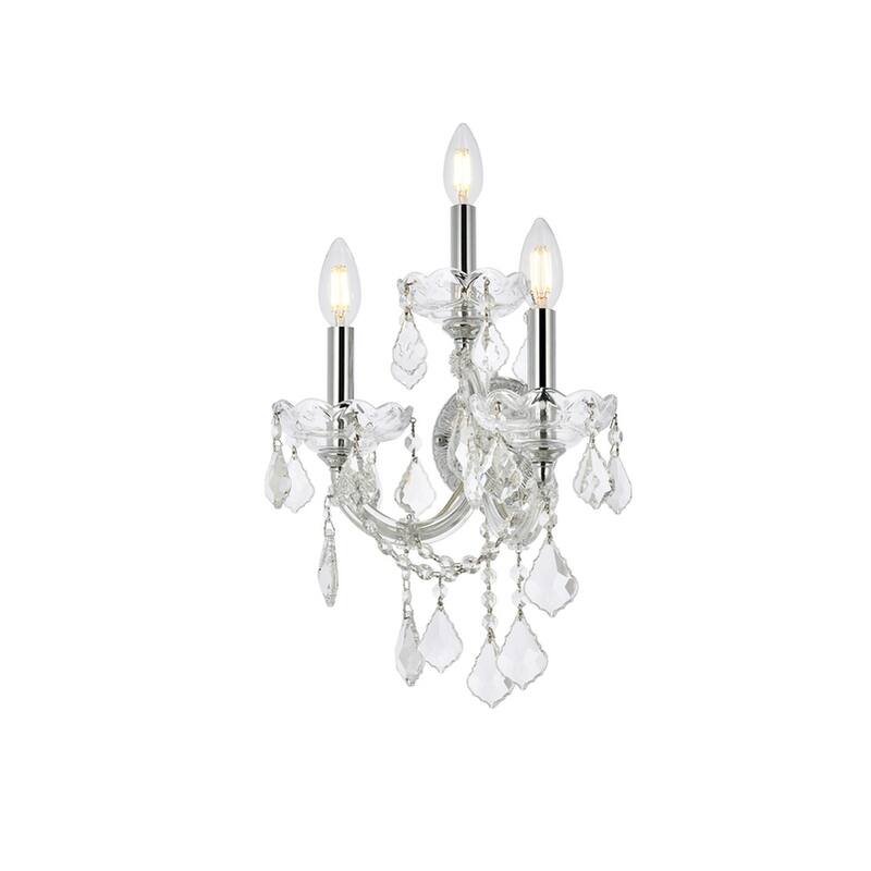 Fleur Illumination Collection Wall Sconce D:12in H:22in E:8.5in Lt:3 Chrome Finish