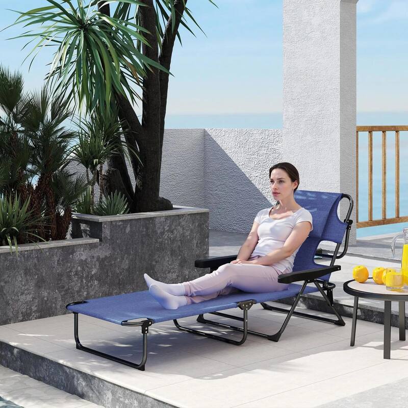 Folding Lounge Chair with Reclining Back