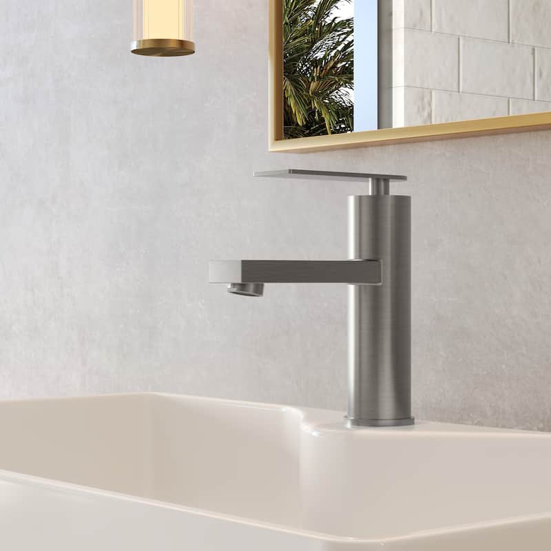 GRANDJOY 2-Pack Modern Single Handle Bathroom Vanity Faucet, Single-Hole Installation