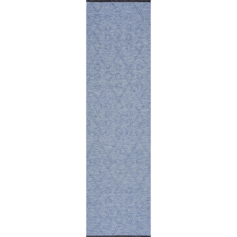 Alameda Solid Color Geometric Machine Washable Indoor Area Rug