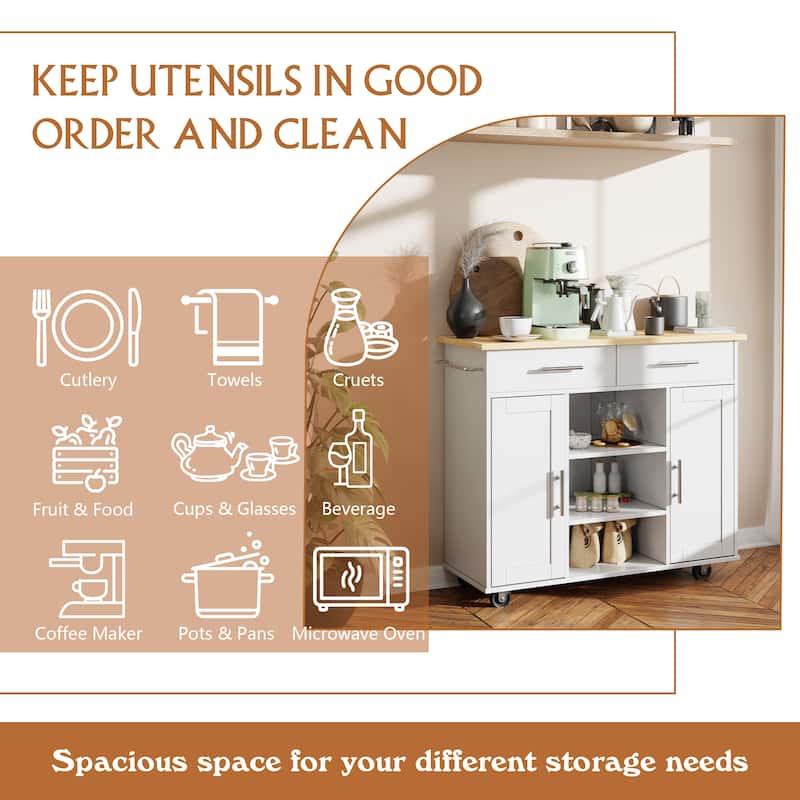 Futzca Storage Kitchen Island Cart - N/A
