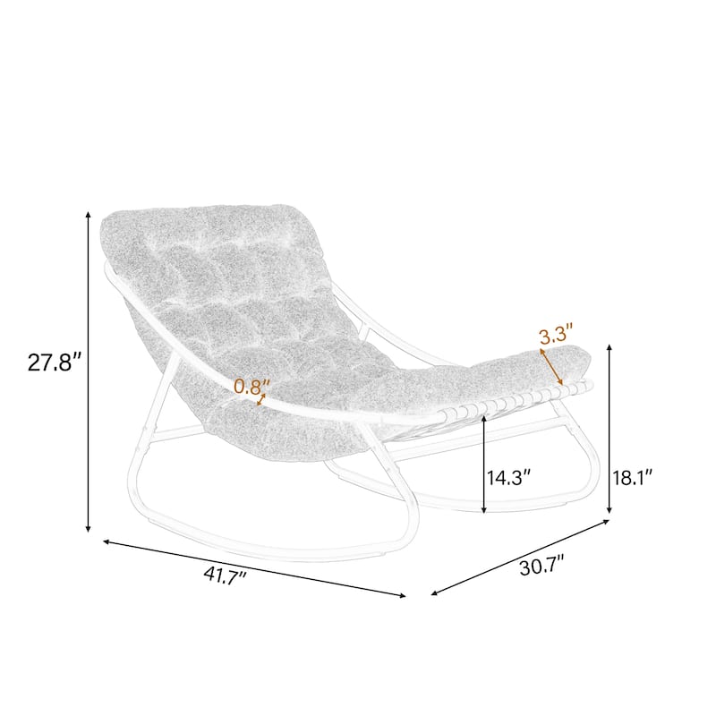 Modern Indoor Outdoor Rocking Chair with Cushion