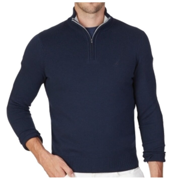 mens navy quarter zip sweater