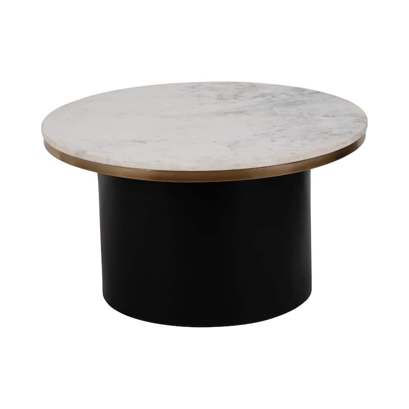 Sagebrook Home Chic Iron Marble Cylinder Coffee Table - Perfect For Home Decor