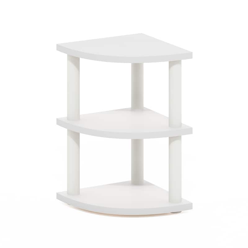 Furinno Turn-N-Tube 3-Tier Corner Countertop Organizer Shelf - White/White
