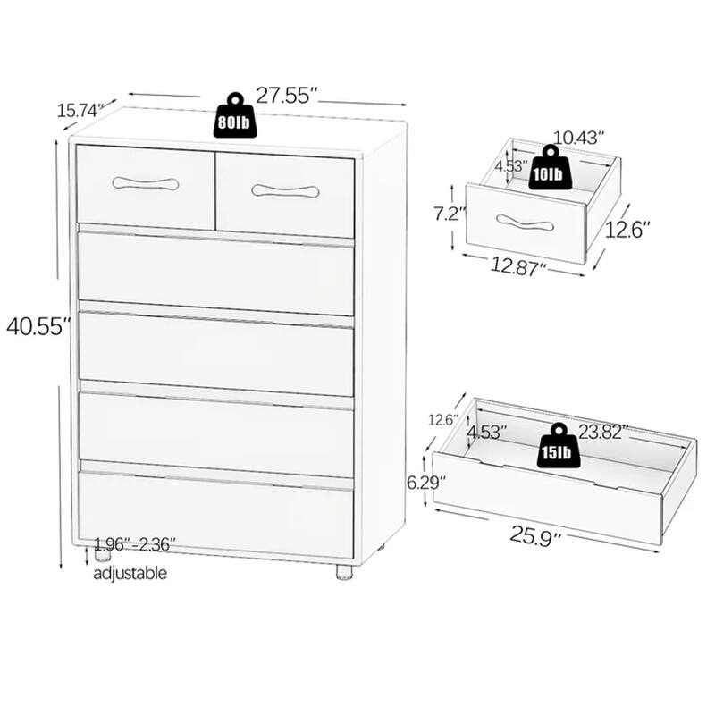 Drawers,Side Table,Storage,MultiScene Applicable,White